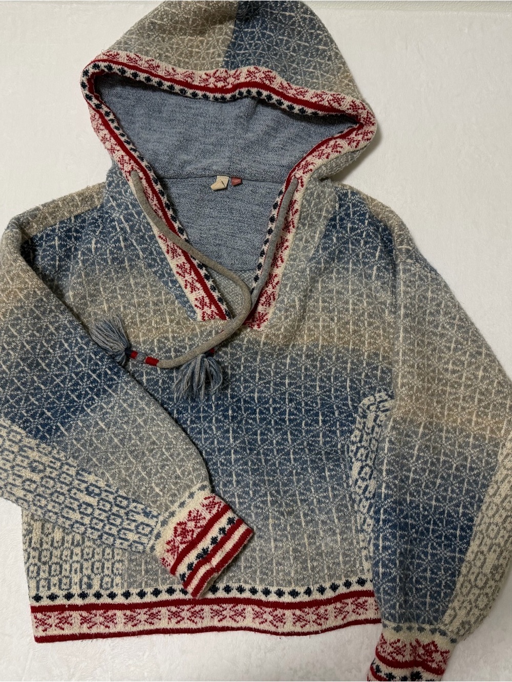 PILCRO Hooded Fair Isle Sweater Pullover
